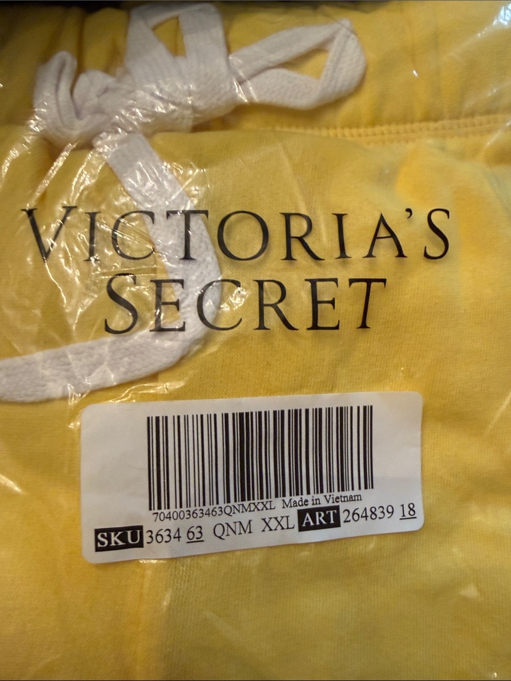 Victoria's Secret Yellow Lounge Shorts with White Drawstring